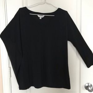 Charming Charlie Asymmetric One Sleeve Fancy Top Women’s Size S, black